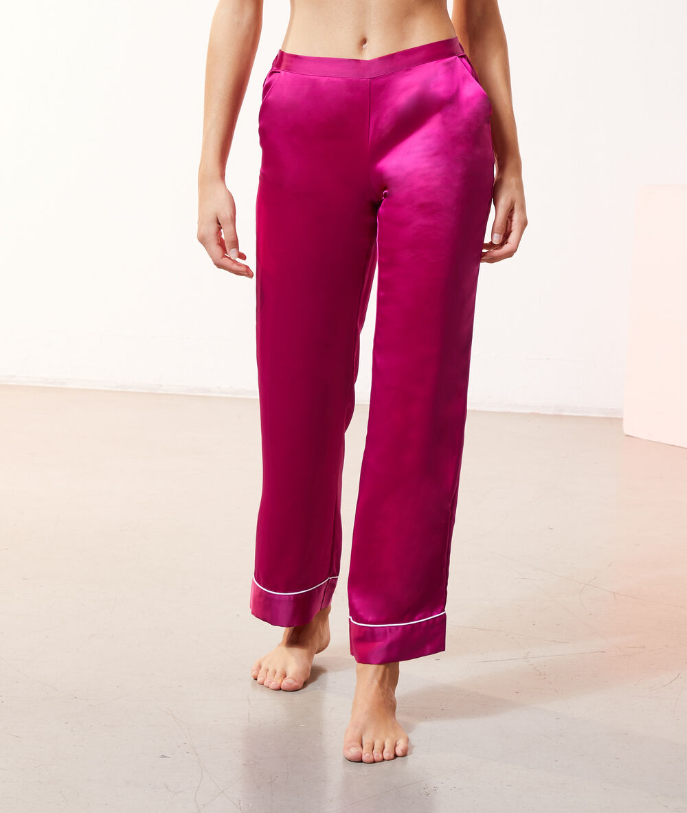 Seidig schimmernde pyjamahose fushia.