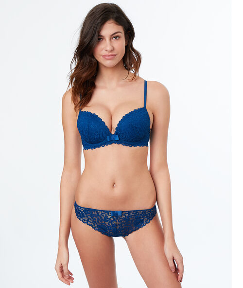 Soutien-gorge n°5 - ampliforme classique en dentelle bleu.