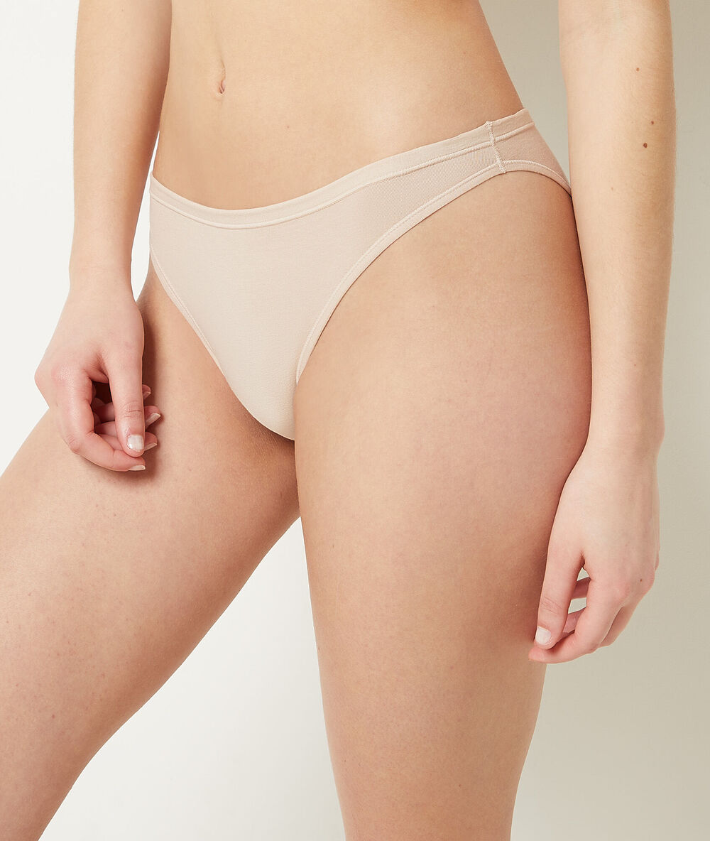 Panty „high legs" aus dehnbarer bio-baumwolle linen.