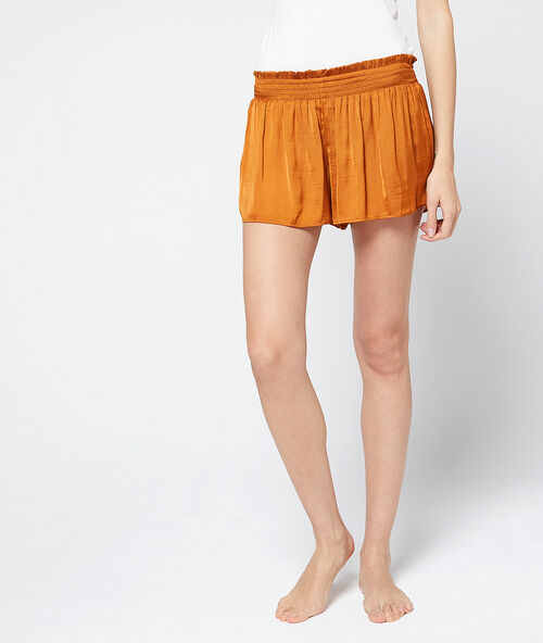 Shorts mit gesmoktem gürtel braun.