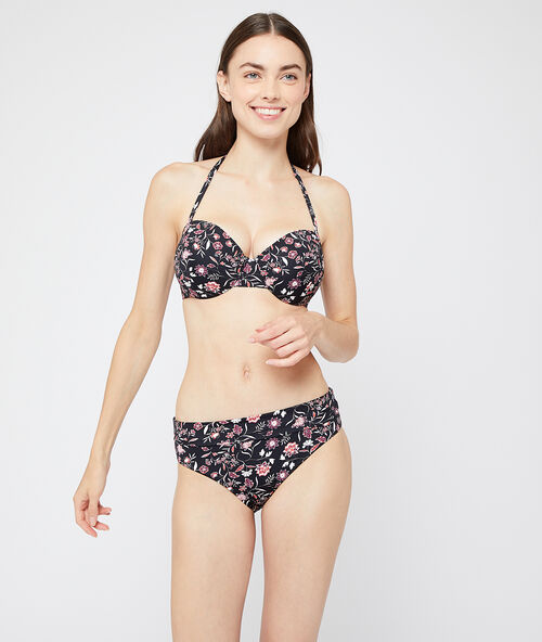 Bikinioberteil in bandeau-form mit floralem print multicolore.
