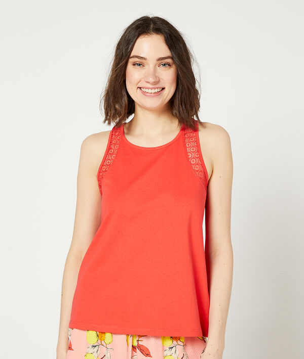 Top mit Details aus Guipure-Spitze Top mit Details aus Guipure-Spitze;${refinementColor}