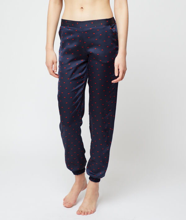 Pantalon satiné imprimé coccinelles Pantalon satiné imprimé coccinelles;${refinementColor}