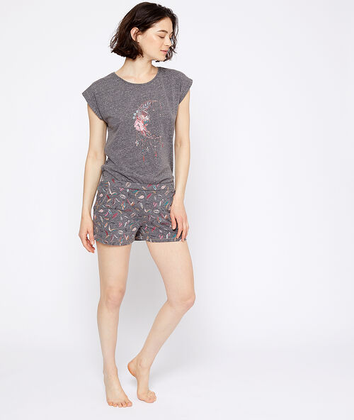 T-shirt mit mond-print anthrazit.