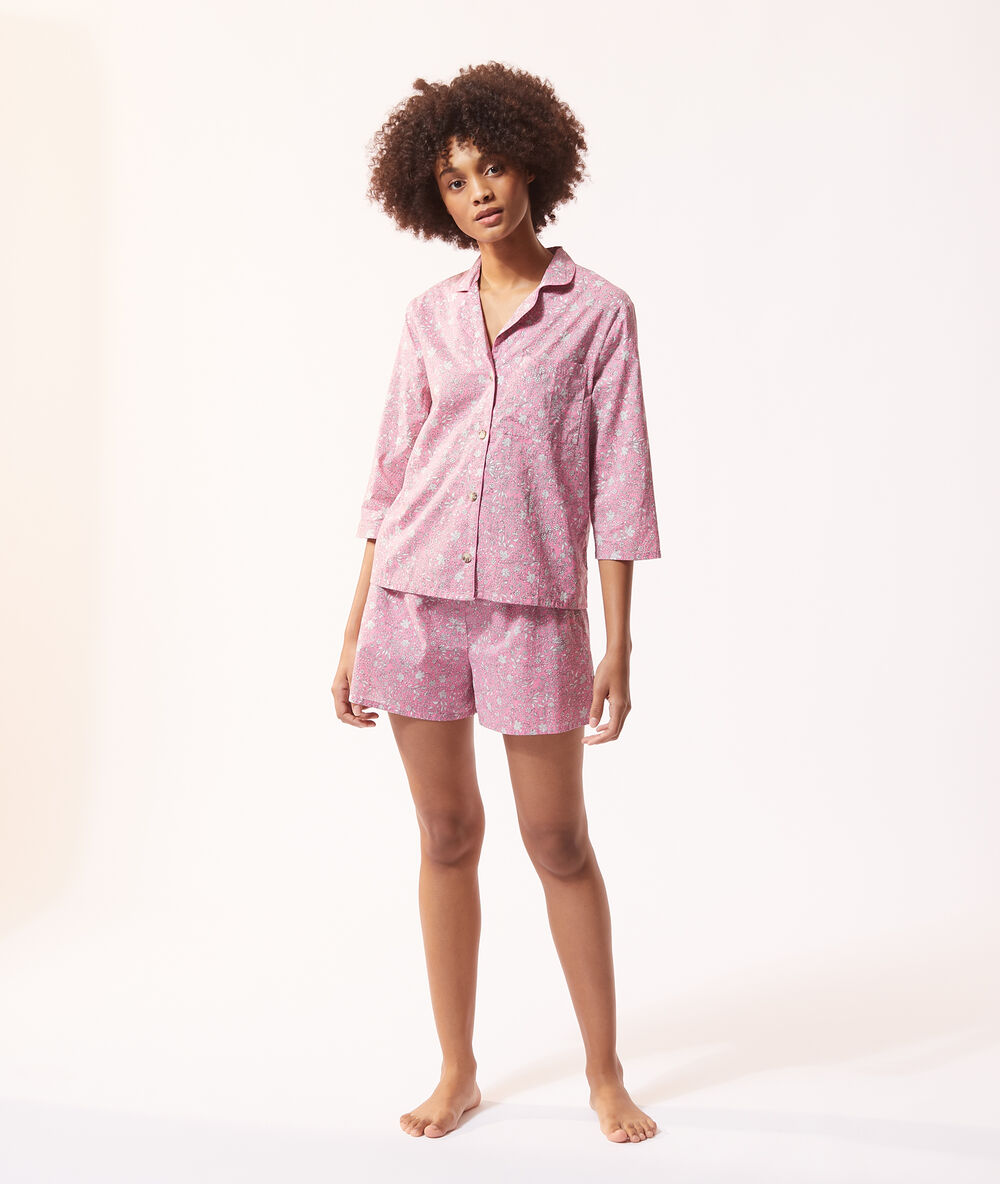 Pyjama-shorts mit print rosa.