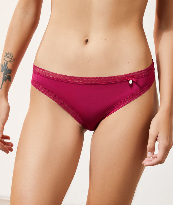 Culotte en microfibre bords dentelle Culotte en microfibre bords dentelle;${refinementColor}