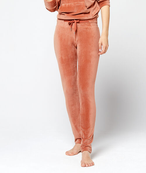 Pantalon homewear velours brique.
