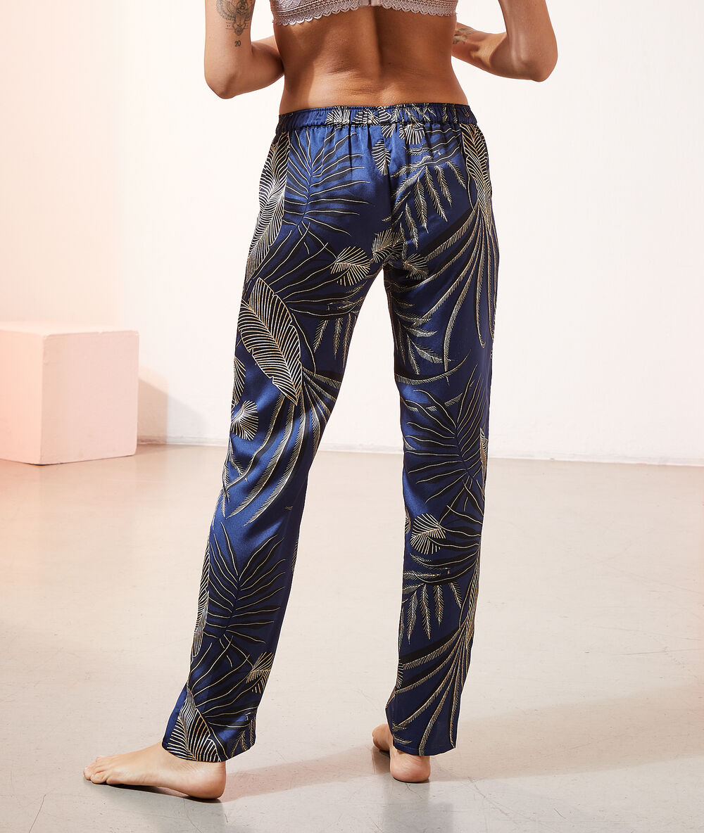 Pyjamahose mit print marineblau.