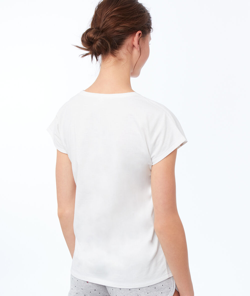 T-shirt mit print ecru.