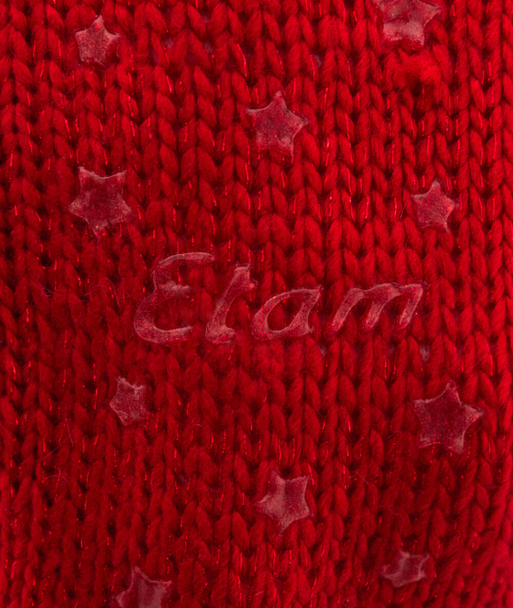 Chaussettes d'intérieur fourrées rouge.