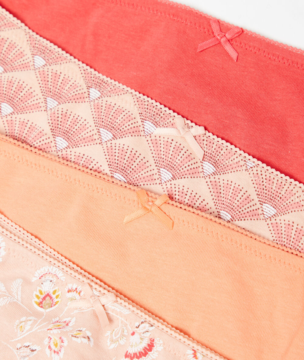 4er-set pantys aus baumwolle rosa.