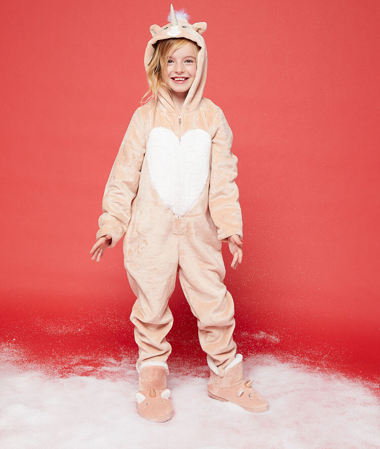 Combinaison enfant licorne rose.