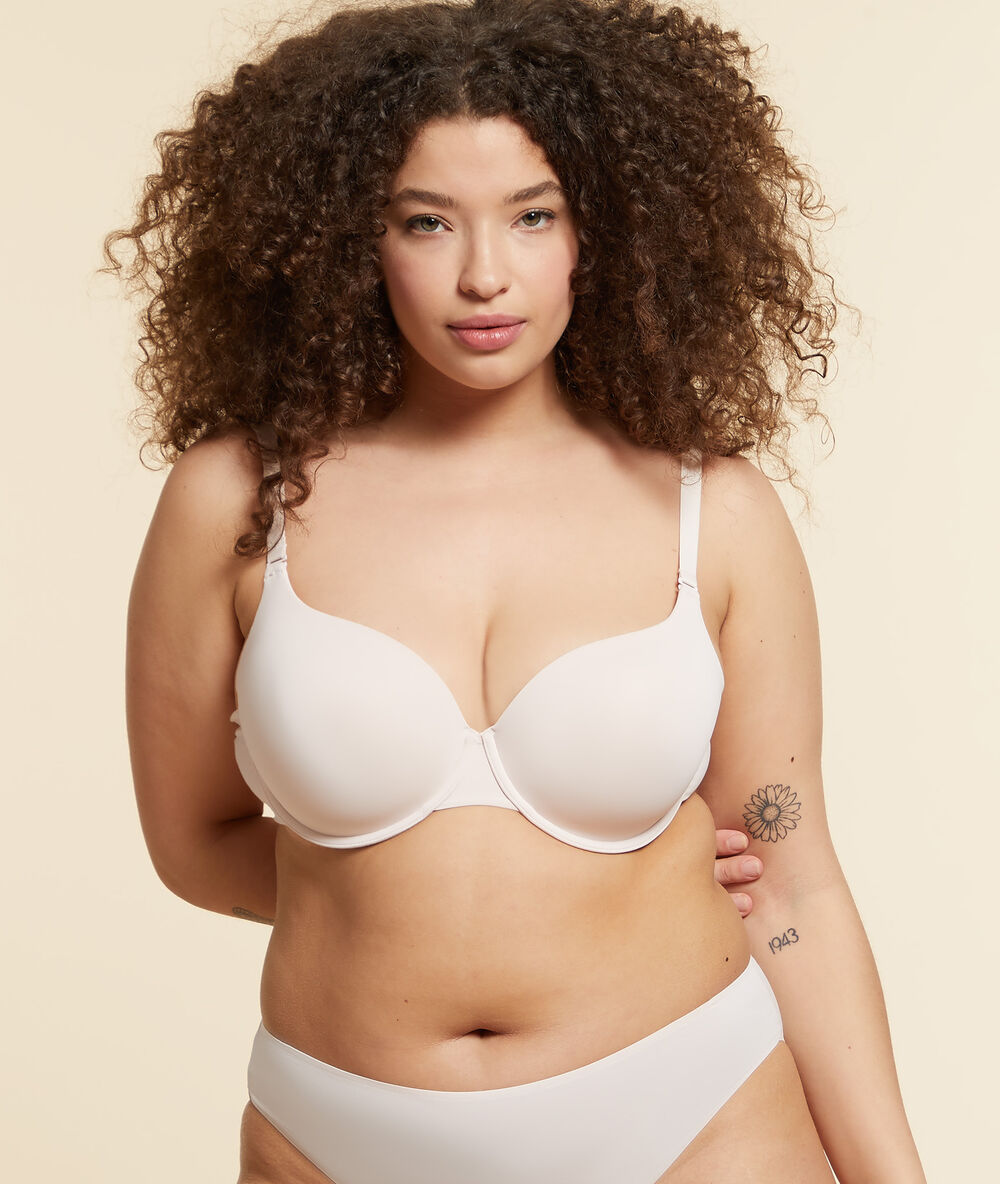 Soutien-gorge n°5 - coques fines rose poudre.