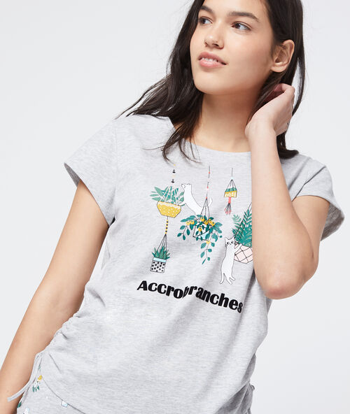 T-shirt mit print &bdquo;accrobranches&ldquo; aus biobaumwolle ekr&uuml;.