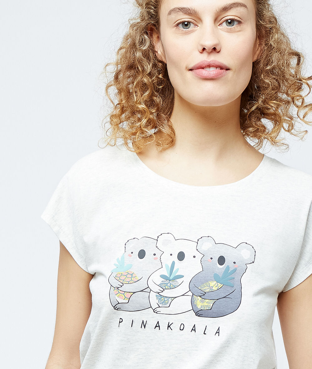 T-shirt mit -print „pinakoala“ ekrü.