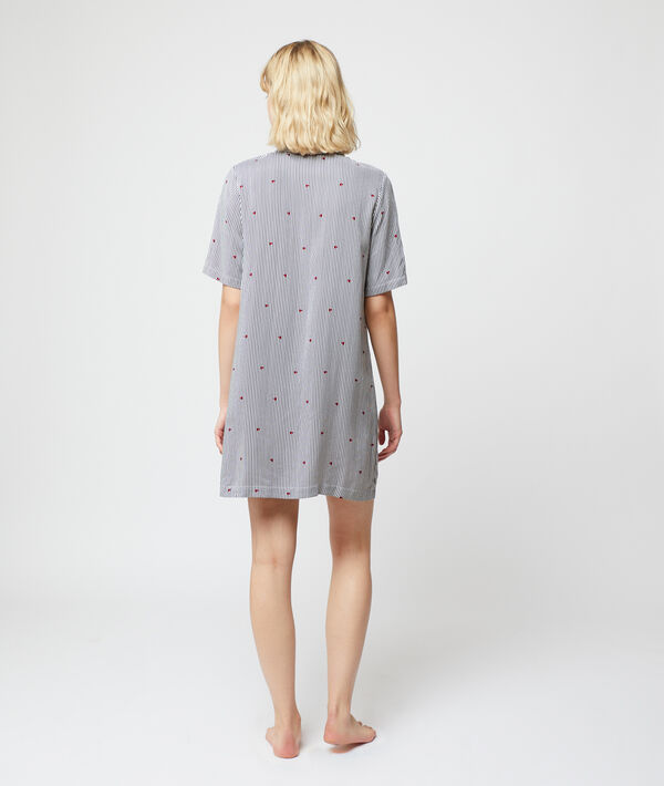 Chemise de nuit à rayures Chemise de nuit à rayures;${refinementColor}