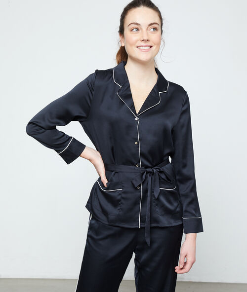 Hemd m&auml;nnerpyjama schwarz.