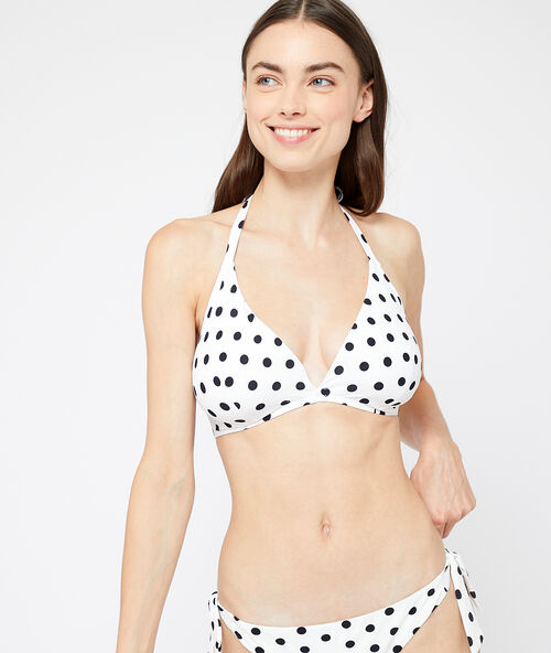 Bikinioberteil mit k&ouml;rbchen und punkten wei&szlig;.