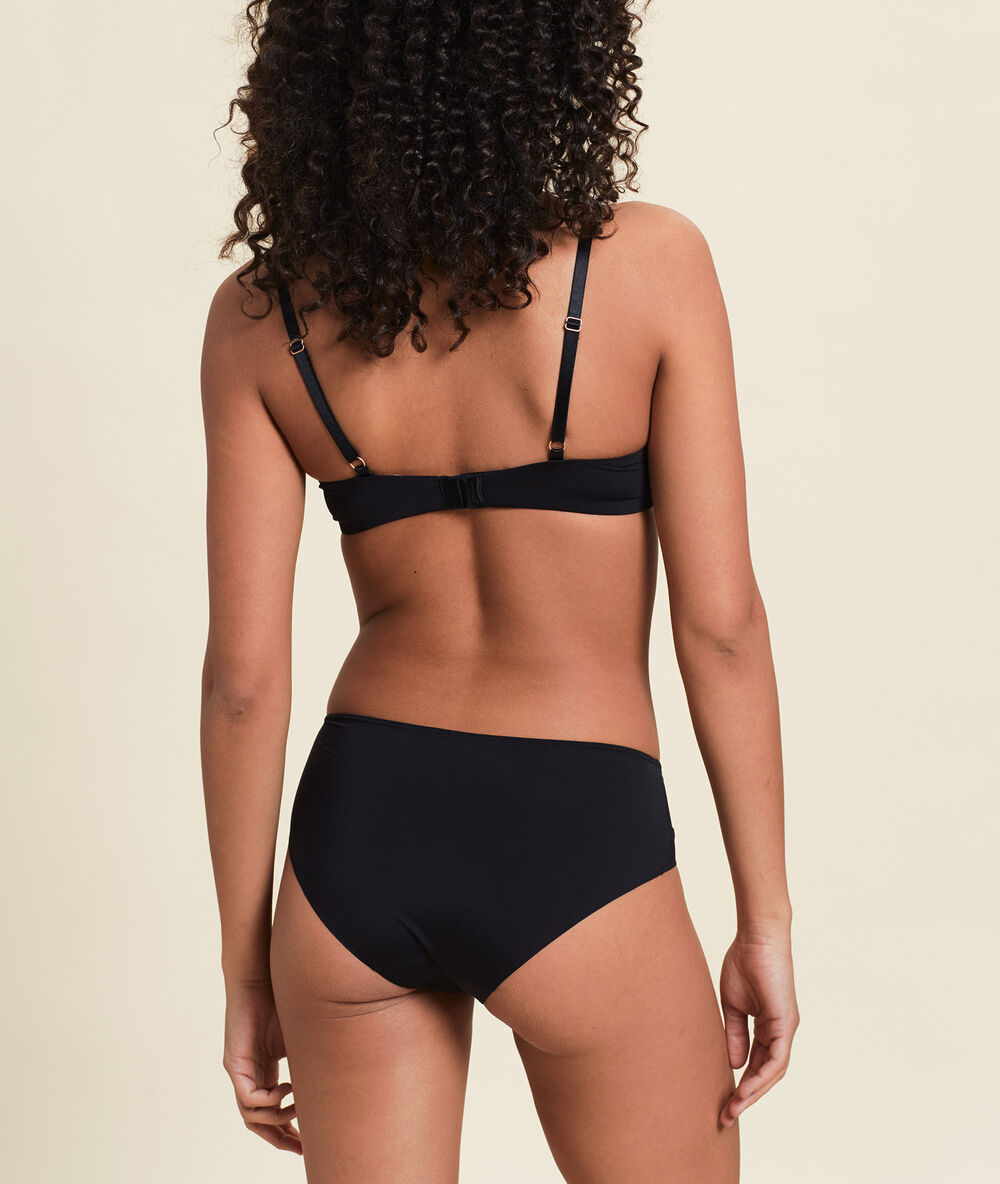 Shorty aus irisierender mikrofaser schwarz.
