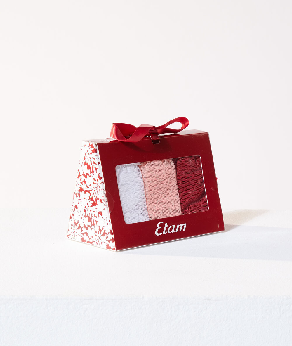 Coffret de 3 culottes rouge.