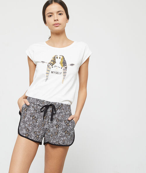Shorts mit print schwarz.