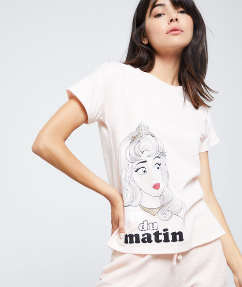 T-shirt princesse "pas du matin" rose.