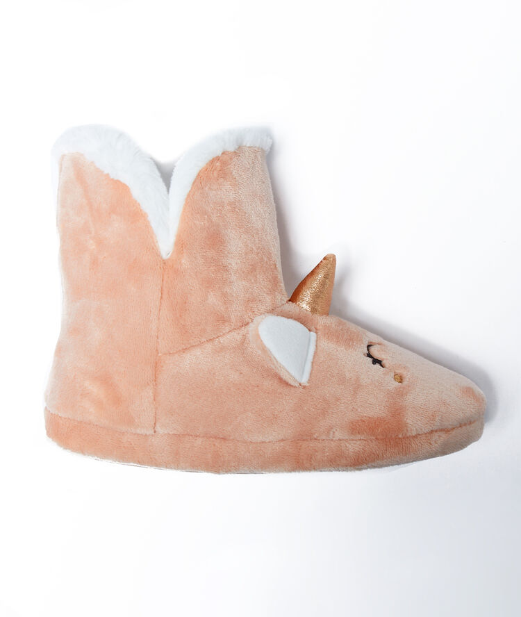 Chaussons bottines fourrées rose.