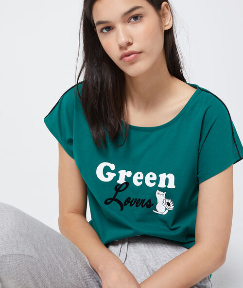 T-shirt "green lovers" coton bio vert.