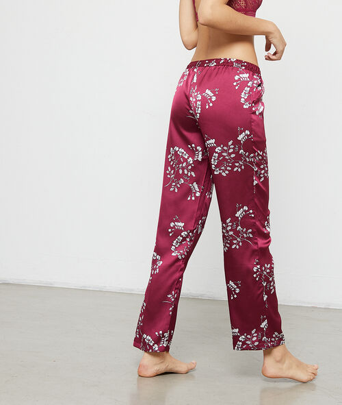 Pantalon satin imprimé fleuri Pantalon satin imprimé fleuri