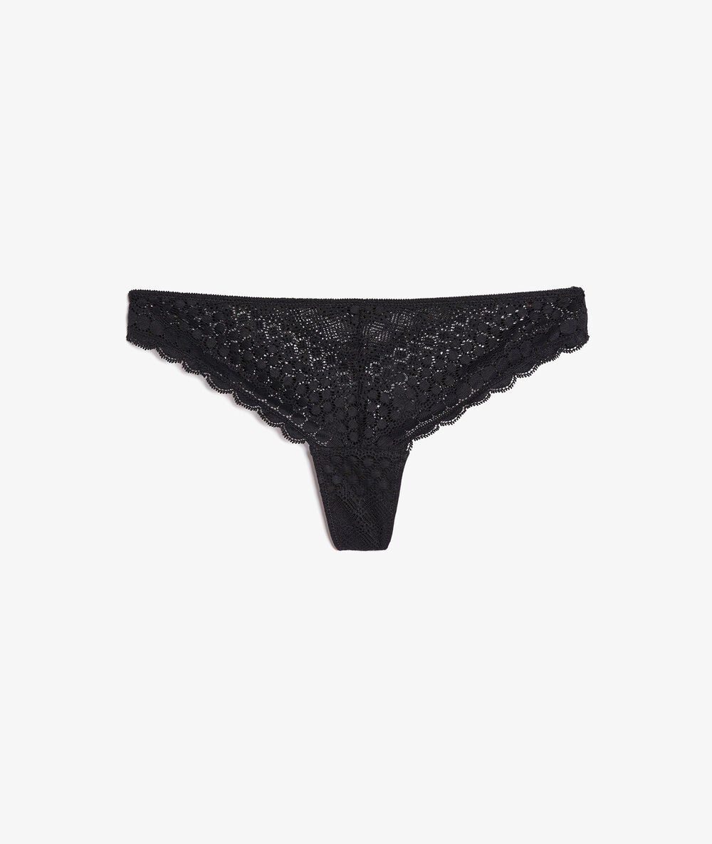 Tanga aus spitze schwarz.