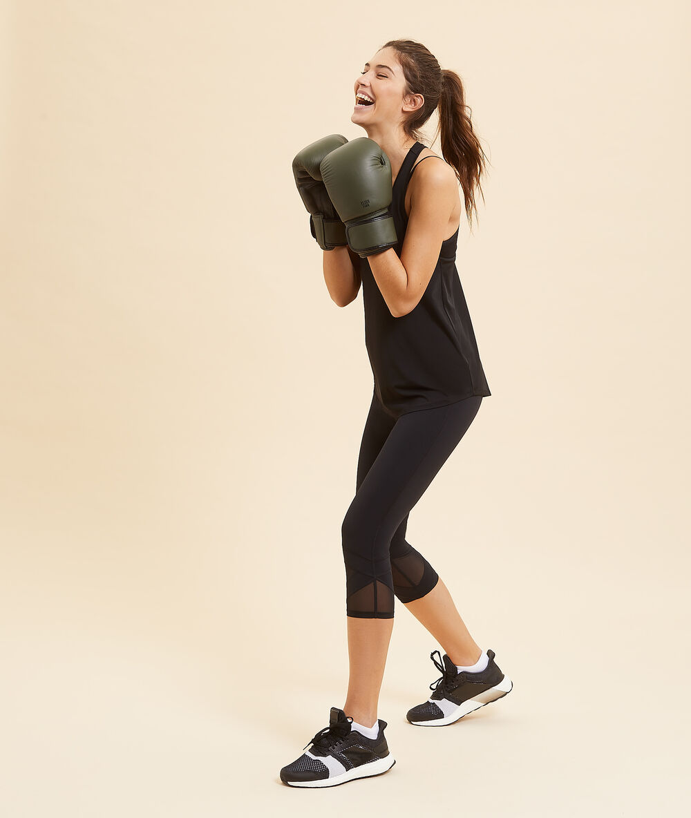 Legging de training court noir.