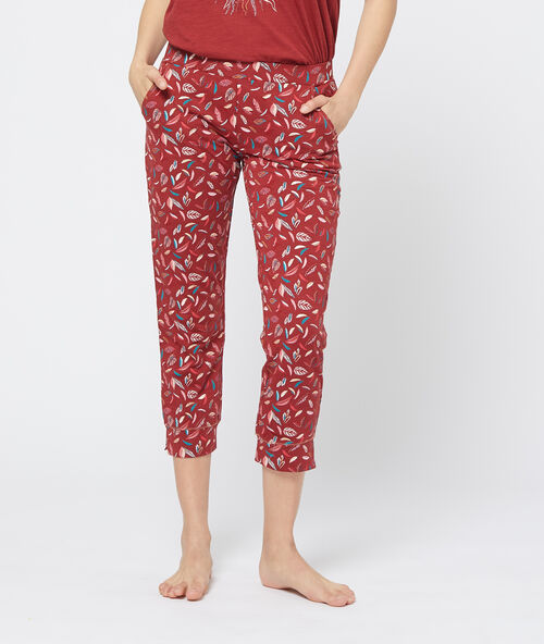 Kurze hose mit print burgund.