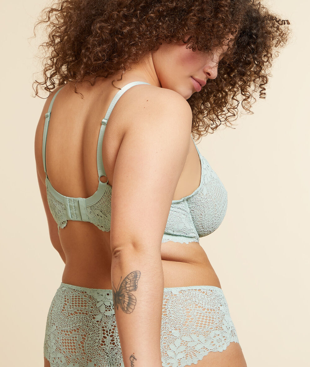 Soutien-gorge corbeille sans coques vert nil.