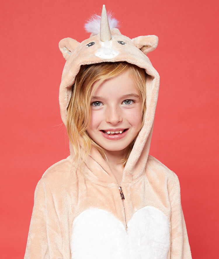 Combinaison enfant licorne rose.