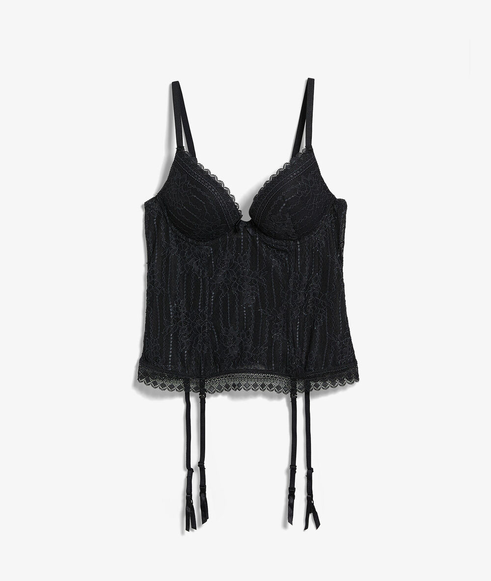 Guêpière dentelle noir.