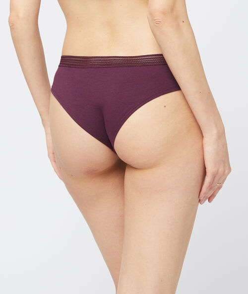 Lot de 3 hipsters à noeud prune.