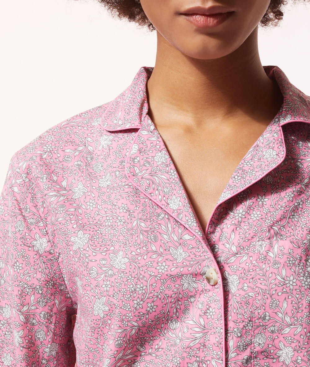 Hemd mit kurzen ärmeln und print rosa.
