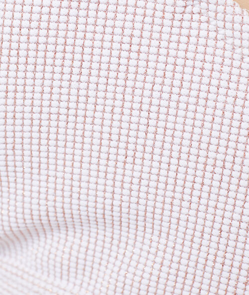 Haut de maillot de bain corbeille, irisé ecru.