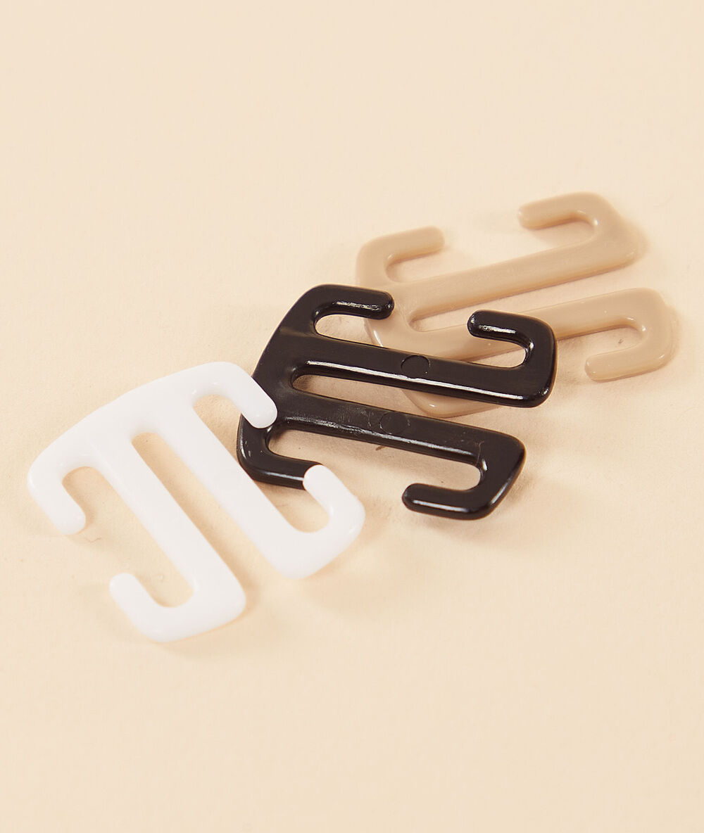 3 clips dos nageur blanc / noir / beige.