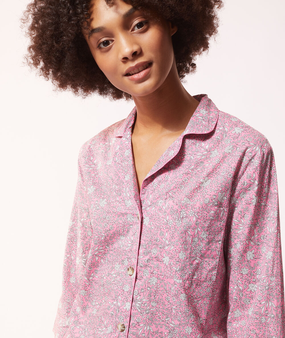Hemd mit kurzen ärmeln und print rosa.