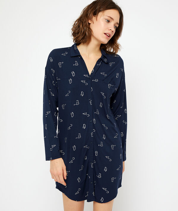 Chemise de nuit imprimé chats Chemise de nuit imprimé chats;${refinementColor}