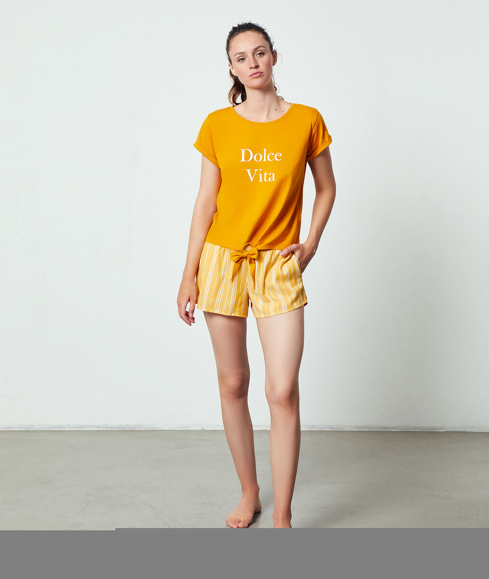 Top "dolce vita" ocre.