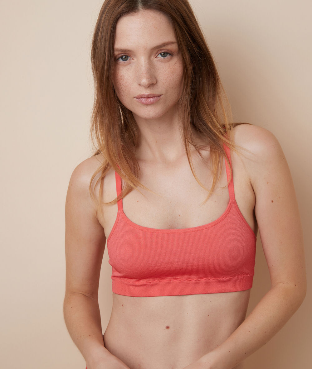Brassière en microfibre corail.