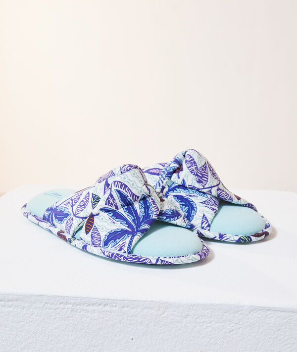 Chaussons tongs imprimés palmiers Chaussons tongs imprimés palmiers;${refinementColor}
