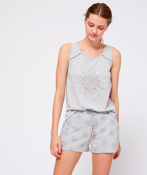 Shorts mit print grau.