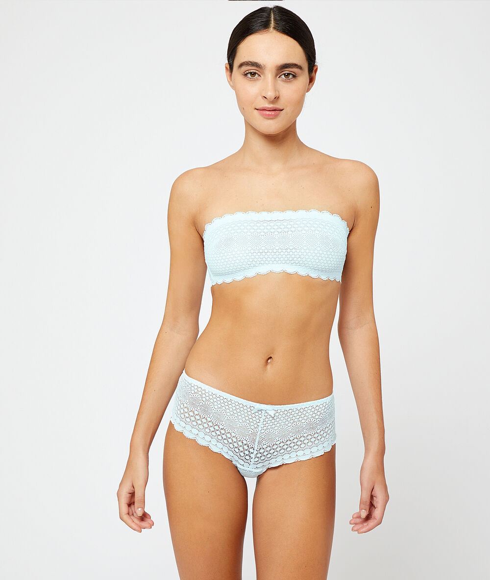 Bandeau-bh aus spitze himmelblau.