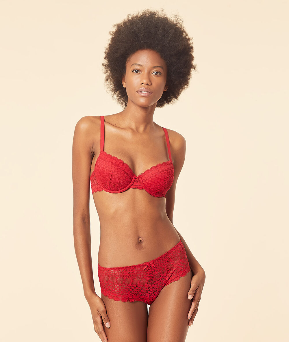 Shorty aus spitze rot.