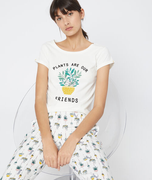 T-shirt &bdquo;plants are our friends&ldquo; aus biobaumwolle ekr&uuml;.