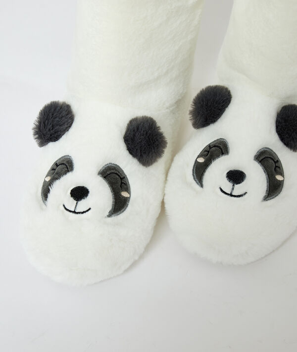 Hausstiefel Panda aus Kunstpelz Hausstiefel Panda aus Kunstpelz;${refinementColor}
