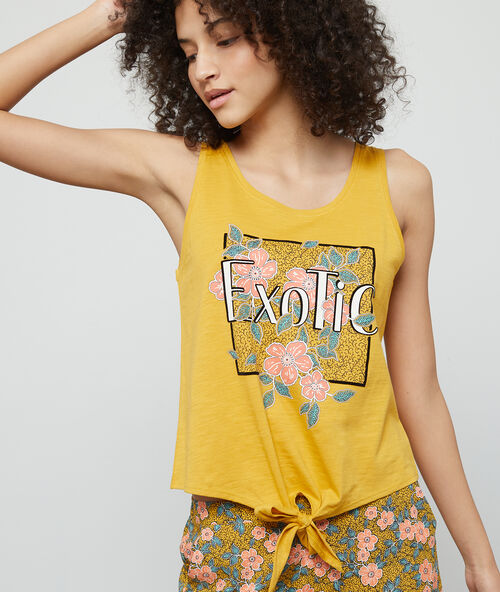 T-shirt "exotic" jaune.